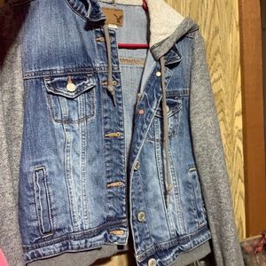 American Eagle Hooded Jean Jacket